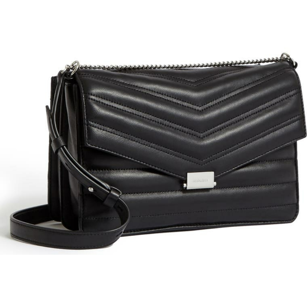AllSaints Justine Quilted Leather Crossbody Bag